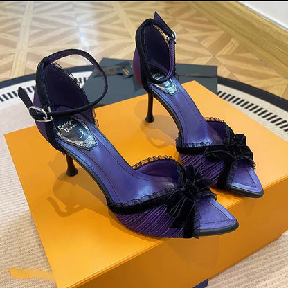 P lolita bow lace high heels