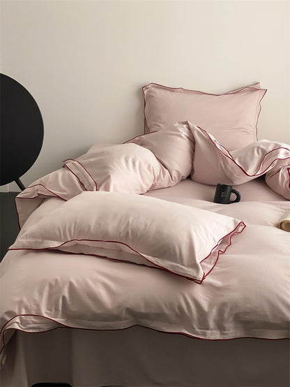 Ba amine series niche designer 60 simple solid color long-staple cotton washable cotton multi-bedding four-piece set 1.0kg - Mixbatch