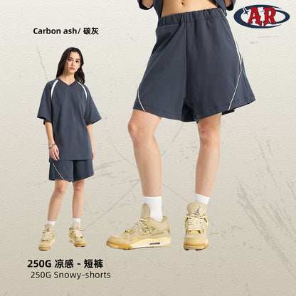 A loose multi-colored shorts