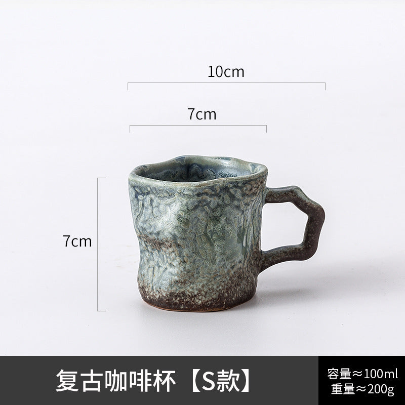 A ceramic coffee cup and saucer set