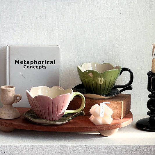 A flower ceramic cup