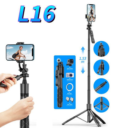 A L16 selfie stick tripod mobile phone camera integrated bracket anti-shake 360 degree rotation selfie multi-function landing