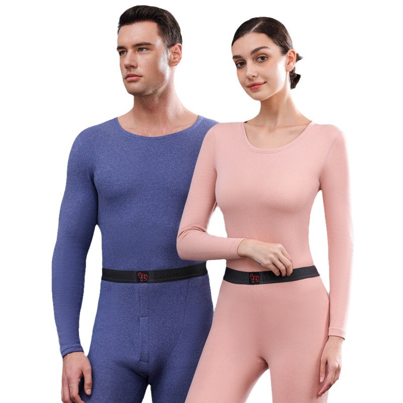 A autumn and winter silk wool thermal underwear female couple German velvet heating thickened primer long johns set wholesale - Mixbatch