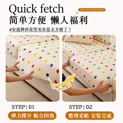 A fleece sofa cover