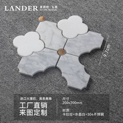 A marble mosaic wall tile