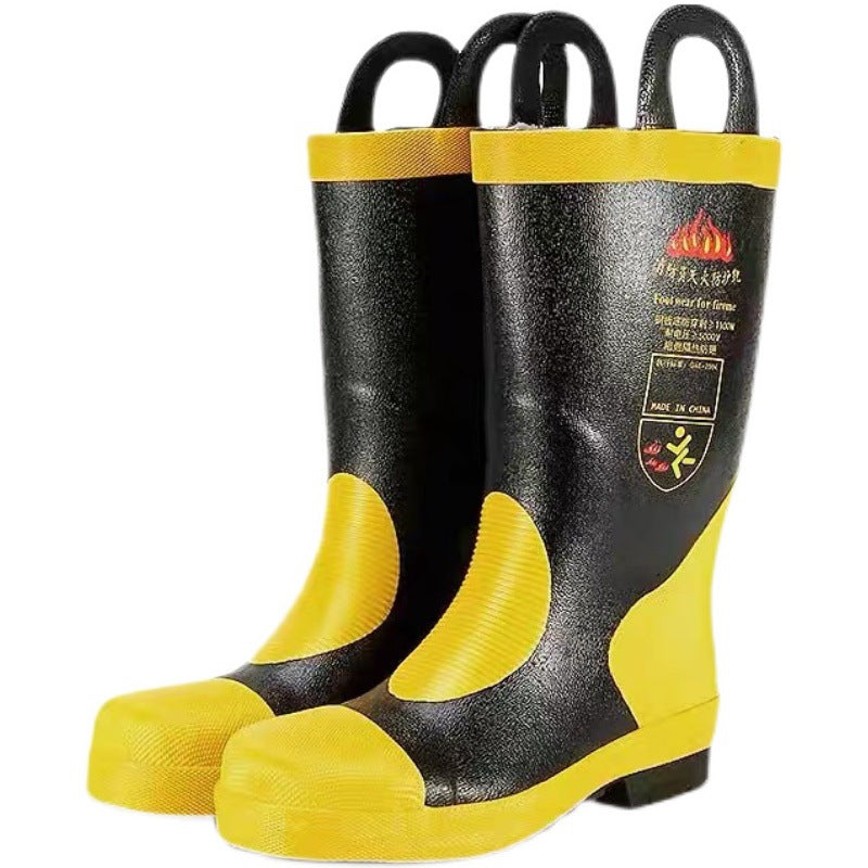 A 02 steel head steel plate rain shoes water shoes fire protection boots fire drill inspection anti smashing puncture wear