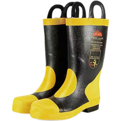 A 02 steel head steel plate rain shoes water shoes fire protection boots fire drill inspection anti smashing puncture wear