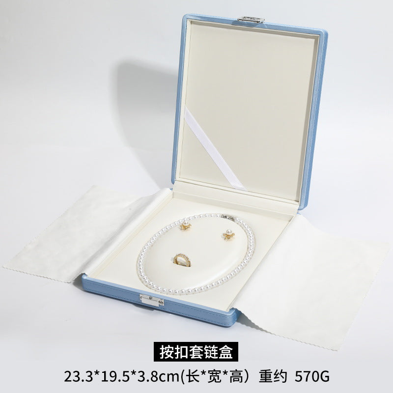 A PU leather high-end jewelry box custom LOGO