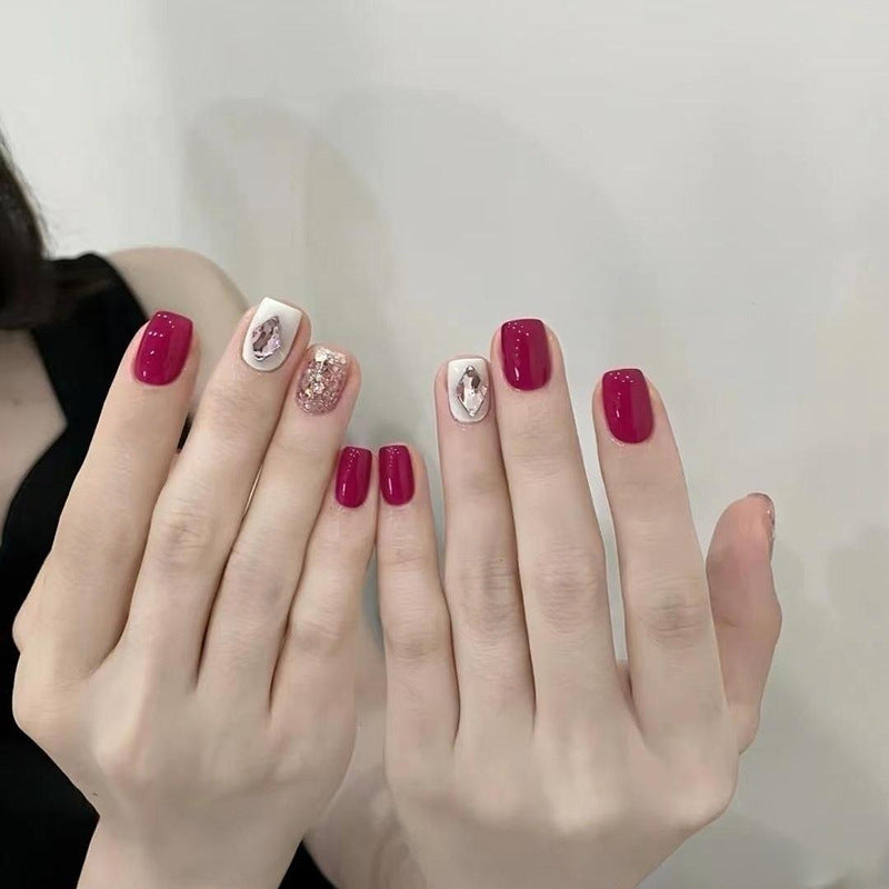 A Yi Yi Dance 30 pieces Handmade white moonlight cat eye manicure pieces Gentle temperament cat eye aurora wearing armor Xiaohongshu explosion - Mixbatch