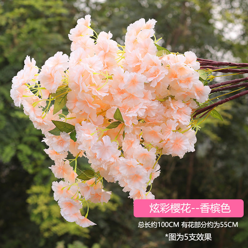A simulated cherry blossom branch cherry blossom tree plastic wedding decoration peach blossom pear blossom indoor living room ceiling simulated flower fake flower