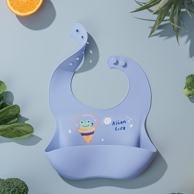 Baby silicone bibs, baby eating bibs,  waterproof rice pockets,saliva napkins 0.08kg - Mixbatch