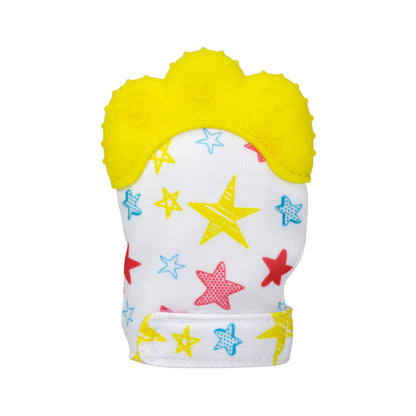 A Silicone molar gloves Food grade Baby imitation finger molar stick Hand guard Sound toy