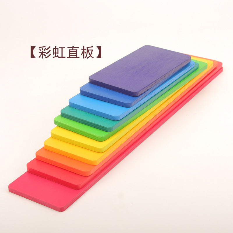 A 12 large rainbow building block arch bridge kindergarten children's educational early education pile tower stacked high doll collage toy