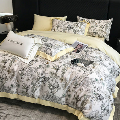 American luxury 200-piece long-staple cotton four-piece high-quality cotton cotton sheets quilt cover master bedroom 4 bedding 3.0kg - Mixbatch