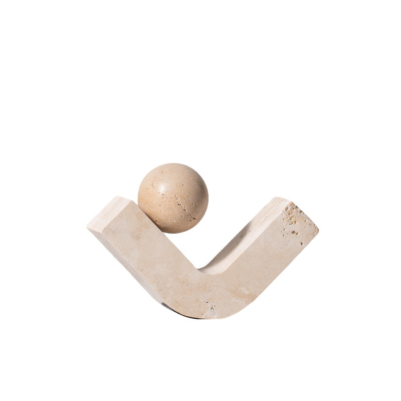 A geometric simulation travertine ornament