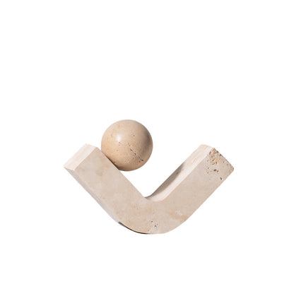 A geometric simulation travertine ornament