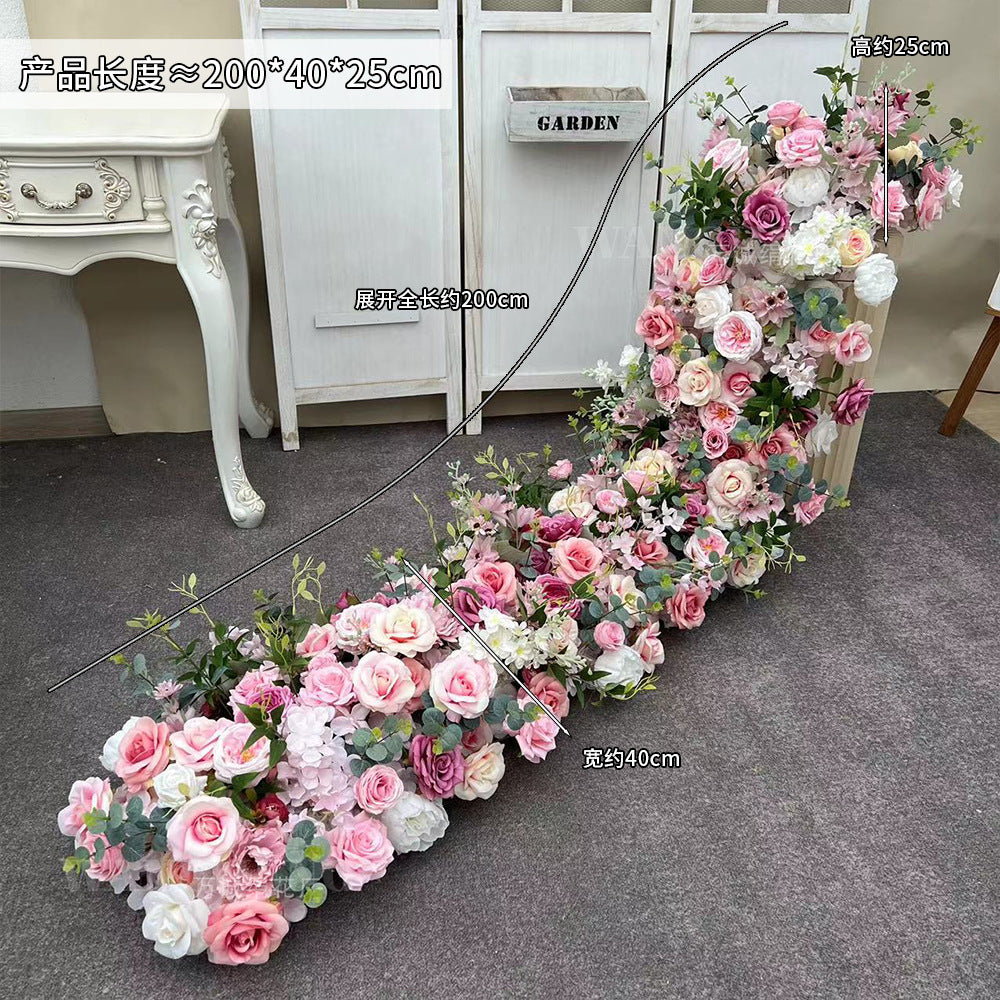 A wedding trailing flower arrangement engagement banquet simulation silk flower finished decorative flower arrangement peacock tail wedding flower arrangement