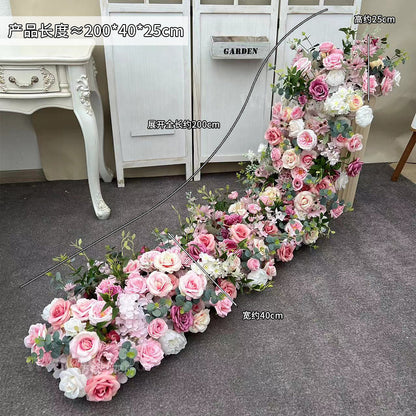 A wedding trailing flower arrangement engagement banquet simulation silk flower finished decorative flower arrangement peacock tail wedding flower arrangement