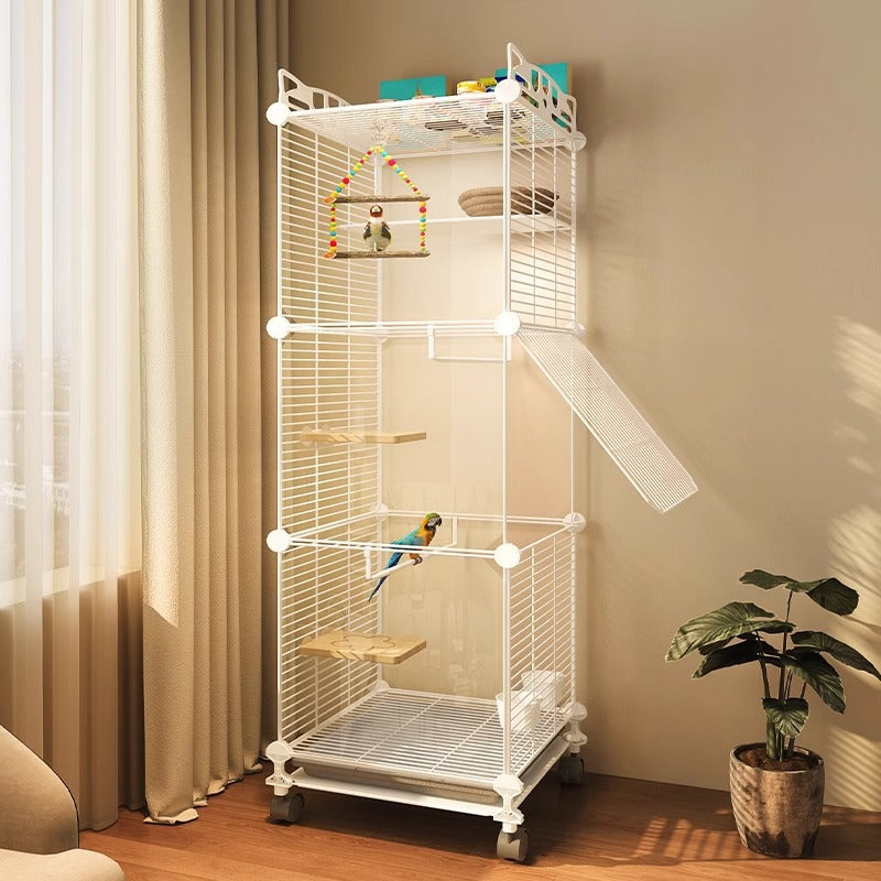 Household tiger skin bird cage large cockatoo special pearl bird luxury embroidered eye villa new starling bird cage - Mixbatch