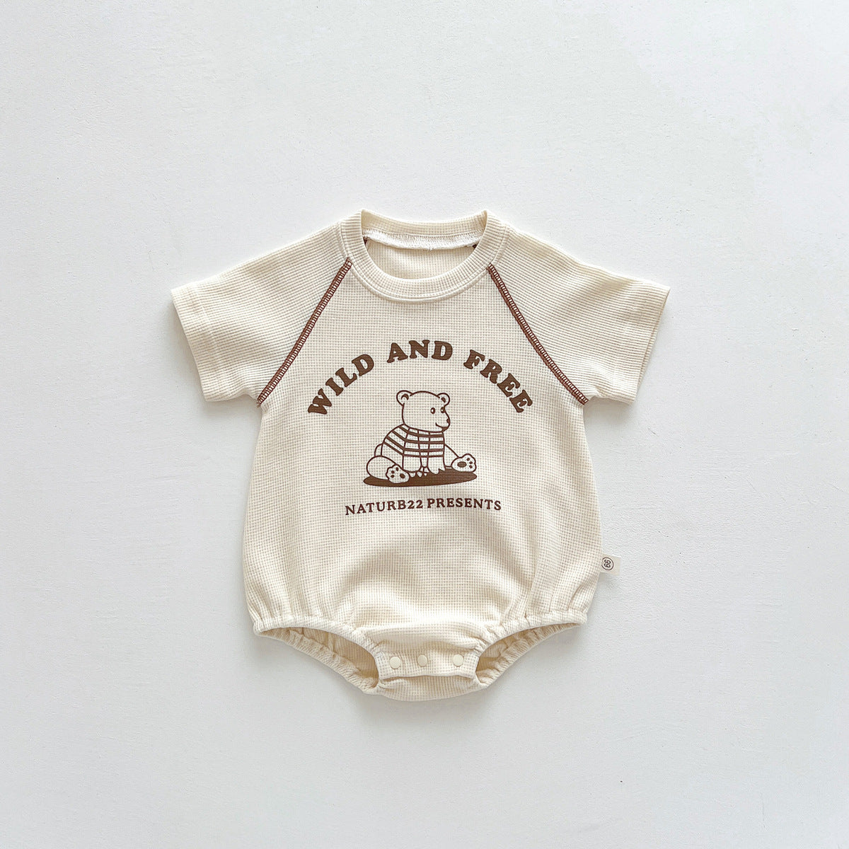 A ins summer dress children's round neck bag fart triangle hayi newborn baby cartoon clothes korean version of the outing one-piece crawling suit - Mixbatch