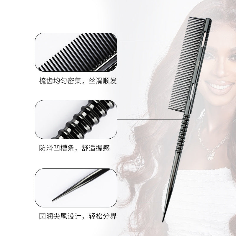 A space aluminum pointed tail comb straight hair