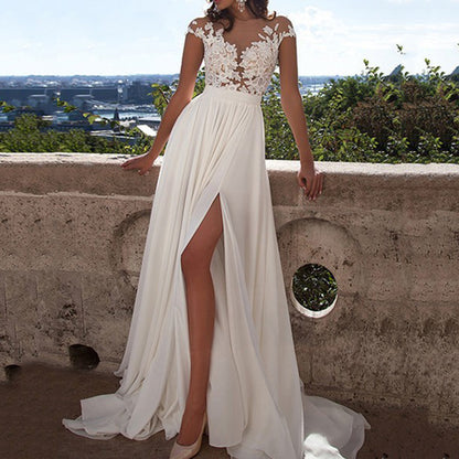 A dress sexy lace split evening dress long dress