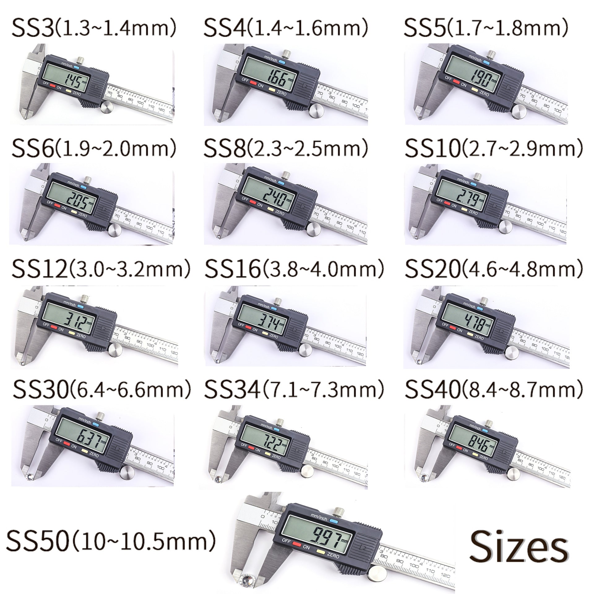 A Weichen rhinestone factory direct sales flat-bottomed diamond nail drill glass crystal round DIY sticker diamond jewelry accessories white - Mixbatch