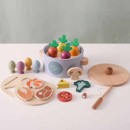 A Baby Early Education Educational Wooden Toys Montessori Teaching Multifunctional Hands-on Brain Shape Cognition Set