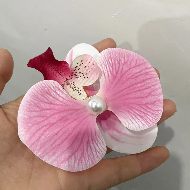 A Super Immortal Phalaenopsis Hairpin Purple Side Flower Hair Accessories Flower Clip Versatile Hairpin Antique Headdress Female Mori