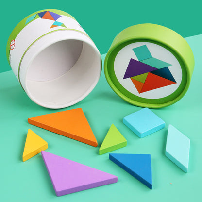 A magnetic tangram teaching aid