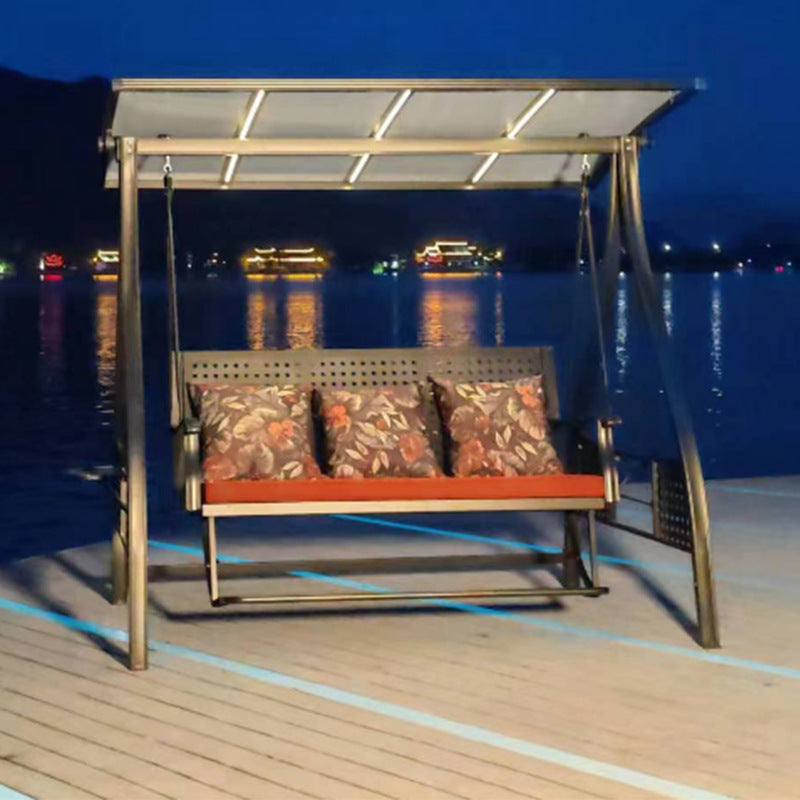 A outdoor swing rocking chair