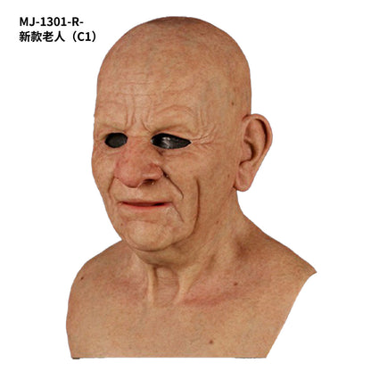 A Breaking Bad old white mask bald old man latex hood Halloween Cosplay funny props