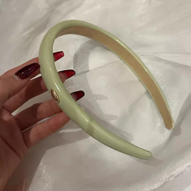 A retro gold label colored headband women's high sense exquisite versatile high cranial top face wash headdress