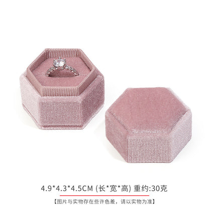 A Velvet hexagonal jewelry box
