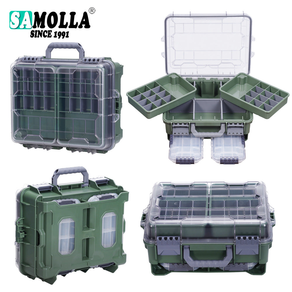A Waterproof Fishing Toolbox – Double-layer, Large Storage for Lures & Accessories