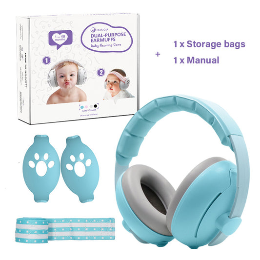 A Baby earmuffs Mini head-mounted anti-noise sleeping children's outdoor airplane anti-noise earmuffs