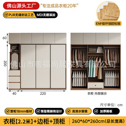 A European pine board wardrobe with melamine finish