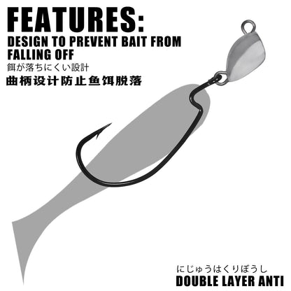 A Obstacle-resistant Jig Head Hooks for Soft Baits