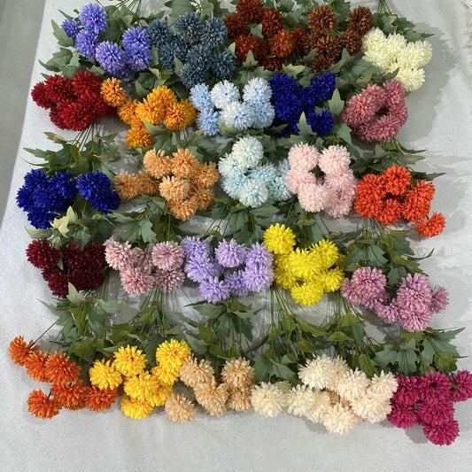 A Regula bouquet 6 heads hydrangea indoor living room dining table dried flower arrangement ornament, simulated bouquet handmade decorative flowers