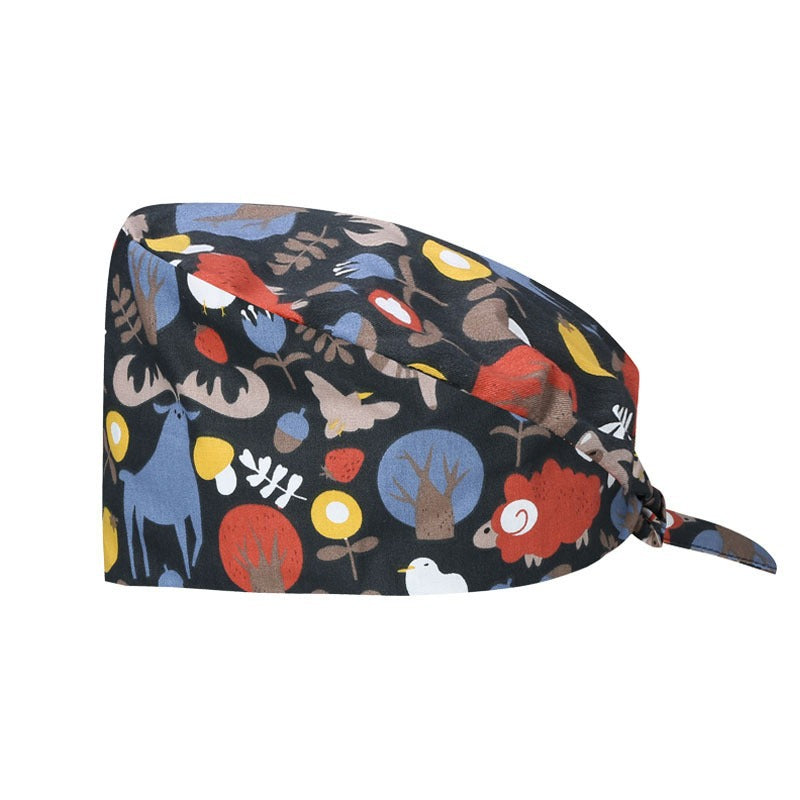 A Cross-border surgical cap Cotton solid color nurse operating room cap Sweat-absorbing and windproof confinement cap Dental dentist cap