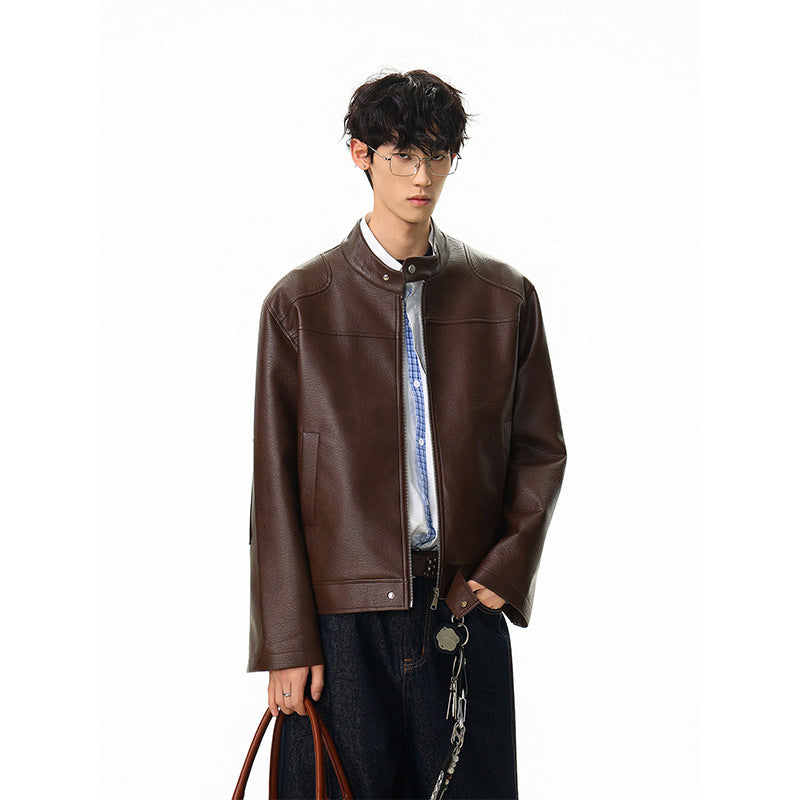 A men's leather jacket