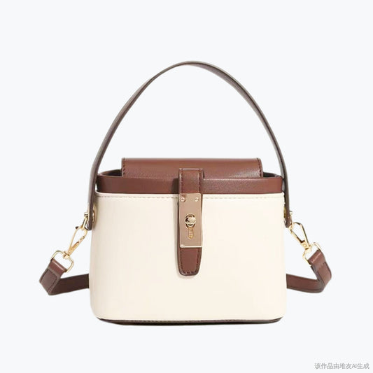 A portable box messenger bag trendy color matching bag women high sense niche women