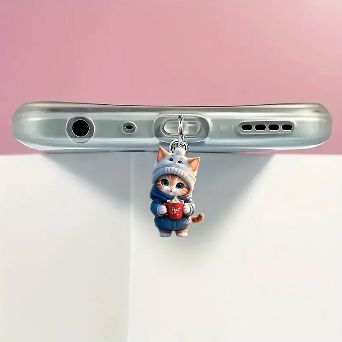 A cross-border new 2D acrylic pendant mobile phone mouth dust plug suitable for apple and type-c dust plug