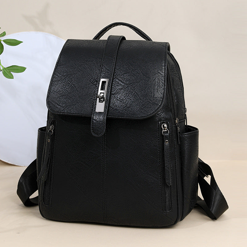A backpack women's new retro casual old flower large capacity schoolbag backpack printing fashion trend line big bag