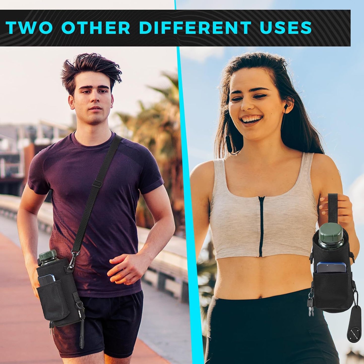 A gym magnetic kettle bag cross-border magnet sports satchel water cup bag accessories mobile phone storage water bottle portable bag