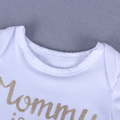 A cross-border foreign trade new baby short sleeved triangle jumpsuit+headband summer cotton jumpsuit crawling suit for infants and young children - Mixbatch