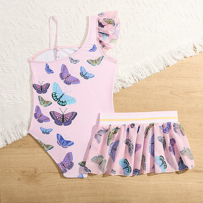 A printed one-piece bikini children's swimsuit - Mixbatch