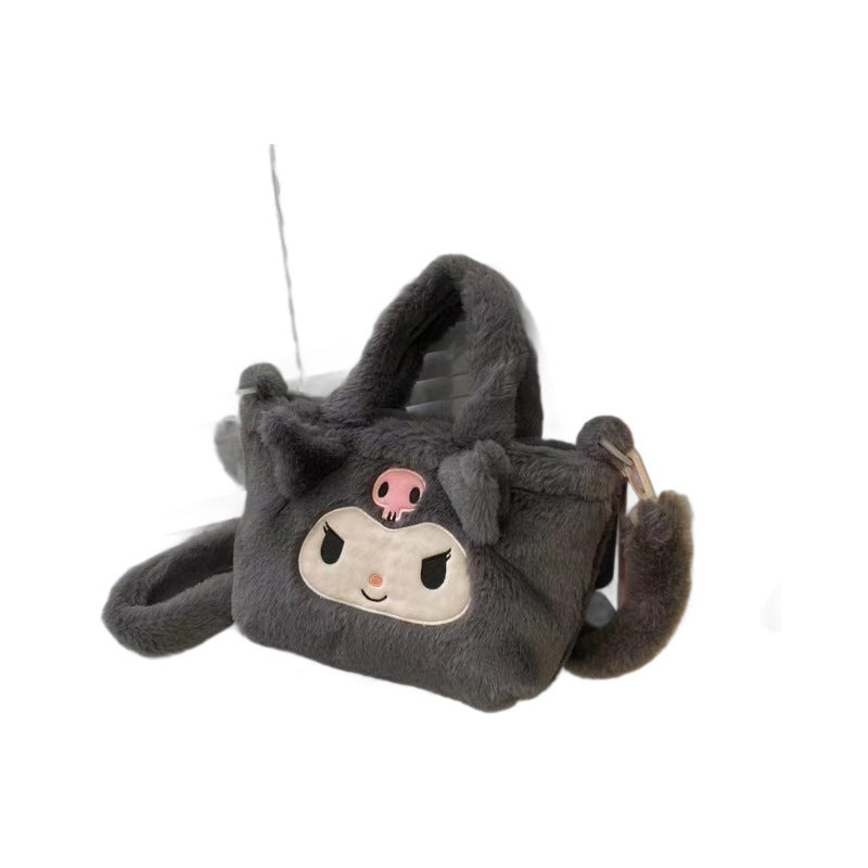 A new plush toy handbag shoulder oblique span bag cartoon bag girl foreign versatile