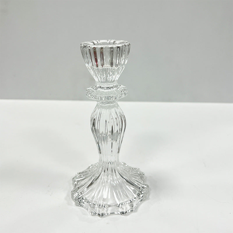 A crystal candle holder glass ornament