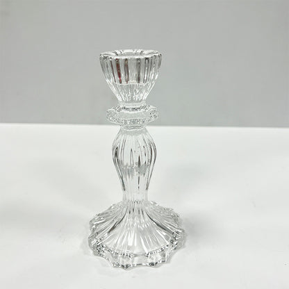 A crystal candle holder glass ornament